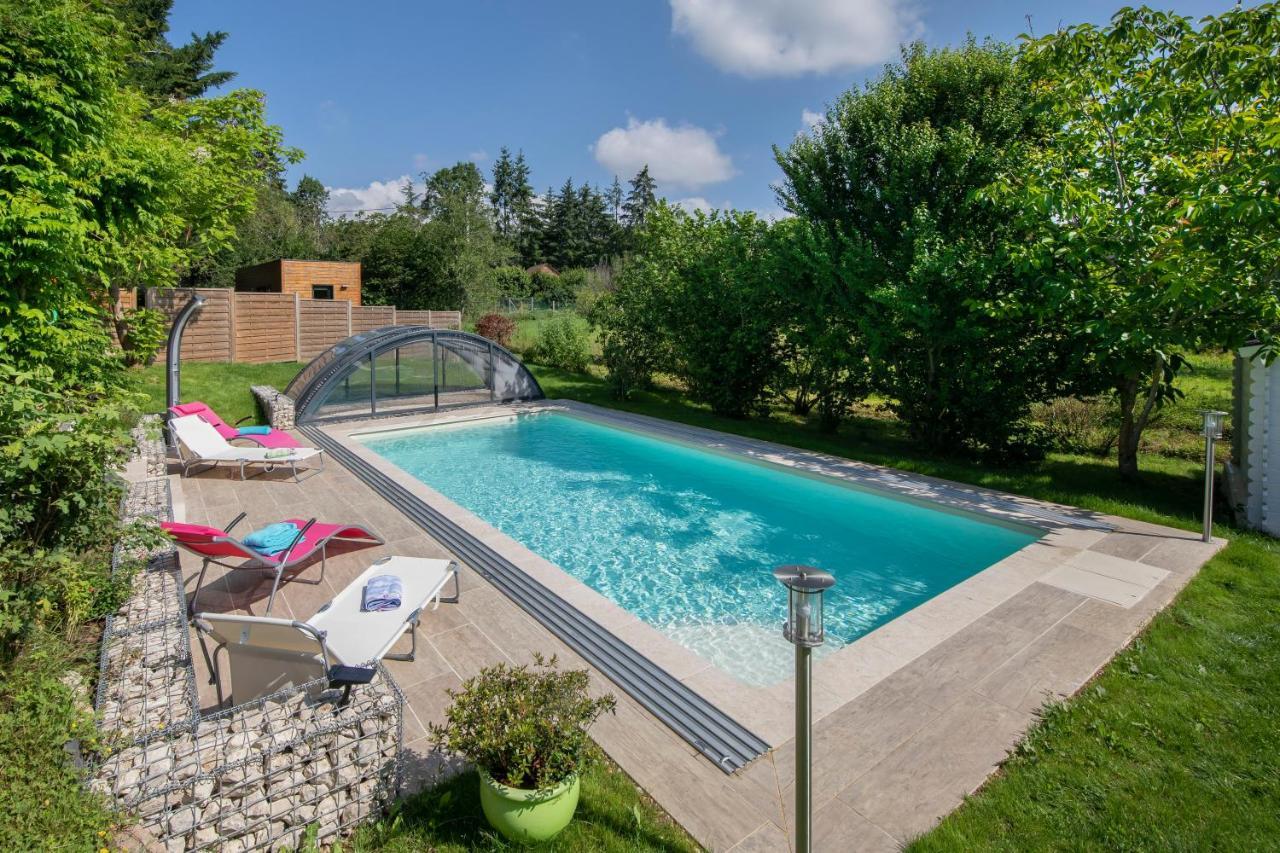 Au Coeur Du Bien-Etre, Chalet Avec Piscine Chauffee Et Couverte, Spa, Sauna, Massages Monteaux Eksteriør bilde